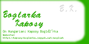 boglarka kaposy business card